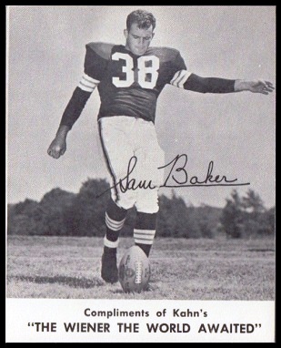 Sam Baker 1961 Kahns football card