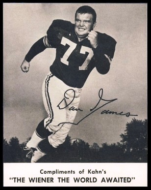 Dan James 1961 Kahns football card