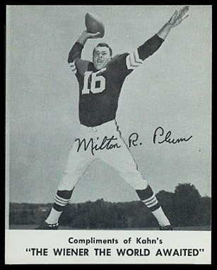 Milt Plum 1961 Kahns football card