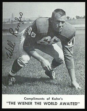 Will Renfro 1961 Kahns football card