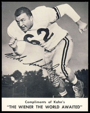 Mike Sandusky 1961 Kahns football card
