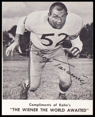 George Tarasovic 1961 Kahns football card