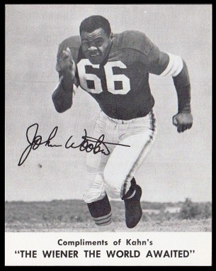 John Wooten 1961 Kahns football card John Wooten 1961 Kahns football card