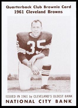 Galen Fiss 1961 National City Bank Browns football card