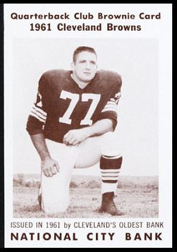 Dick Schafrath 1961 National City Bank Browns football card