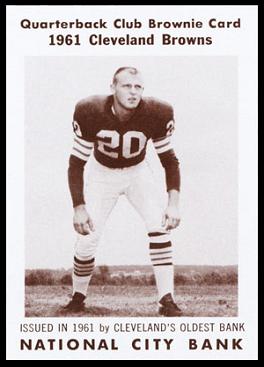 Ross Fichtner 1961 National City Bank Browns football card