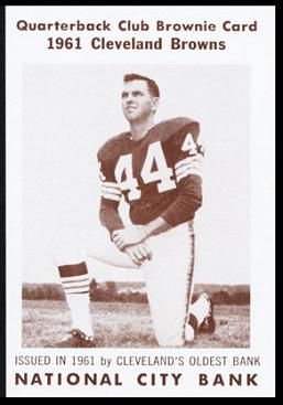 Jim Shofner 1961 National City Bank Browns football card