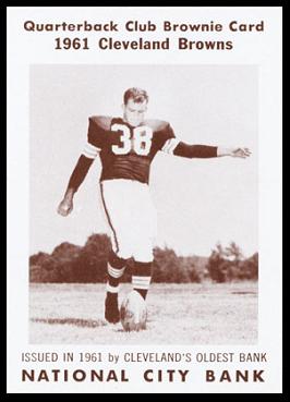 Sam Baker 1961 National City Bank Browns football card