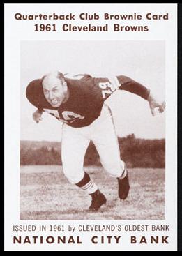 Bob Gain 1961 National City Bank Browns football card Bob Gain 1961 National City Bank Browns football card