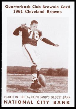 Lou Groza 1961 National City Bank Browns football card