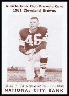 Don Fleming 1961 National City Bank Browns football card Don Fleming 1961 National City Bank Browns football card