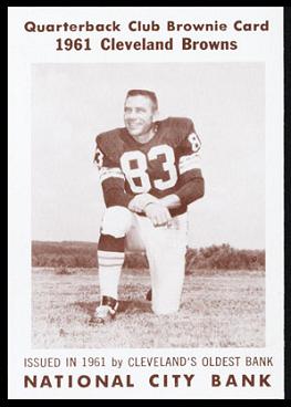Johnny Brewer 1961 National City Bank Browns football card Johnny Brewer 1961 National City Bank Browns football card