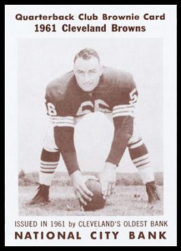 John Morrow 1961 National City Bank Browns football card