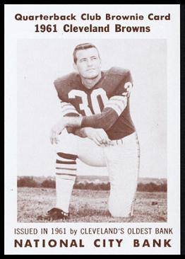 Bernie Parrish 1961 National City Bank Browns football card