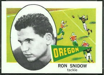 Ron Snidow 1961 Nu-Card football card