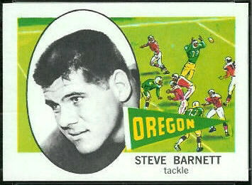 Steve Barnett 1961 Nu-Card football card Steve Barnett 1961 Nu-Card football card