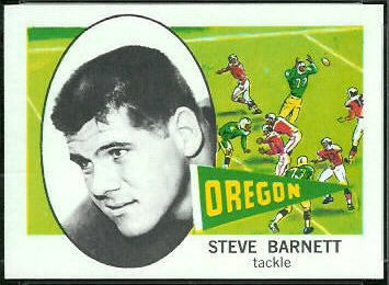 Steve Barnett 1961 Nu-Card football card