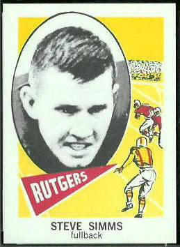 Steve Simms 1961 Nu-Card football card