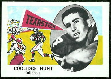 Coolidge Hunt 1961 Nu-Card football card