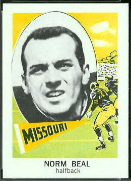 Norm Beal 1961 Nu-Card football card