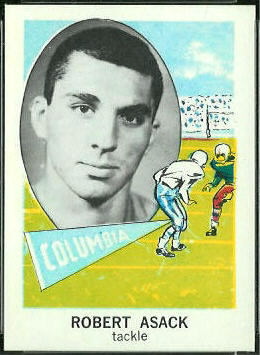 Bob Asack 1961 Nu-Card football card