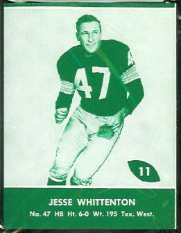 Jesse Whittenton 1961 Packers Lake to Lake football card Jesse Whittenton 1961 Packers Lake to Lake football card