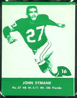 John Symank 1961 Packers Lake to Lake football card