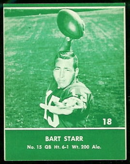 Bart Starr 1961 Packers Lake to Lake football card Bart Starr 1961 Packers Lake to Lake football card