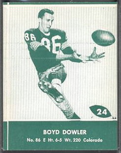 Boyd Dowler 1961 Packers Lake to Lake football card