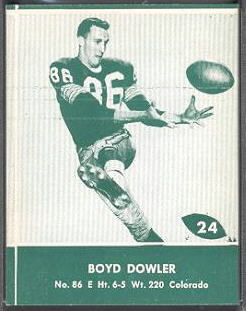 Boyd Dowler 1961 Packers Lake to Lake football card Boyd Dowler 1961 Packers Lake to Lake football card