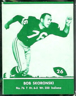 Bob Skoronski 1961 Packers Lake to Lake football card Bob Skoronski 1961 Packers Lake to Lake football card