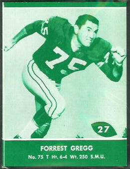 Forrest Gregg 1961 Packers Lake to Lake football card Forrest Gregg 1961 Packers Lake to Lake football card
