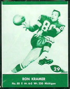 Ron Kramer 1961 Packers Lake to Lake football card