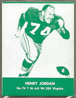 Henry Jordan 1961 Packers Lake to Lake football card Henry Jordan 1961 Packers Lake to Lake football card