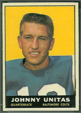 John Unitas 1961 Topps football card