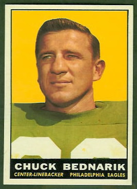 Chuck Bednarik 1961 Topps football card Chuck Bednarik 1961 Topps football card
