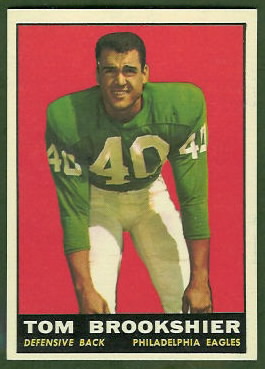 Tom Brookshier 1961 Topps football card