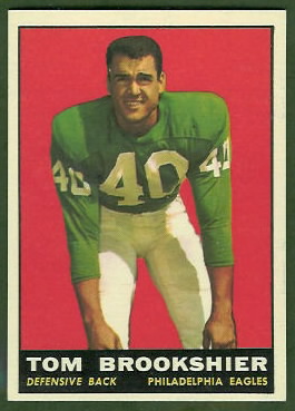 Tom Brookshier 1961 Topps football card
