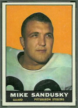 Mike Sandusky 1961 Topps football card