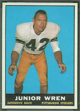 Junior Wren 1961 Topps football card Junior Wren 1961 Topps football card