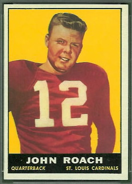 John Roach 1961 Topps football card