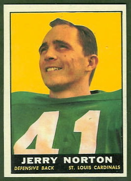 Jerry Norton 1961 Topps football card