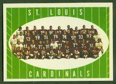 St. Louis Cardinals Team 1961 Topps football card St. Louis Cardinals Team 1961 Topps football card