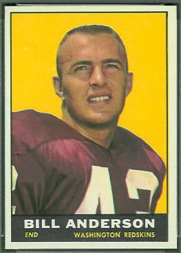 Bill Anderson 1961 Topps football card