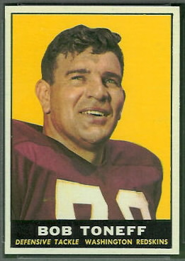 Bob Toneff 1961 Topps football card