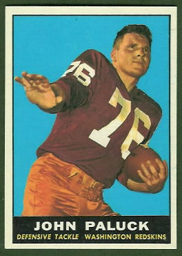 John Paluck 1961 Topps football card