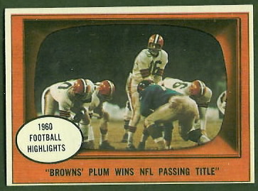 Milt Plum Wins NFL Passing Title 1961 Topps football card