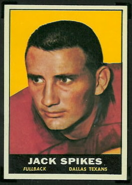 Jack Spikes 1961 Topps football card