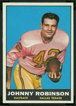 Johnny Robinson 1961 Topps football card Johnny Robinson 1961 Topps football card