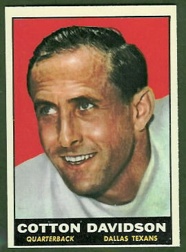 Cotton Davidson 1961 Topps football card